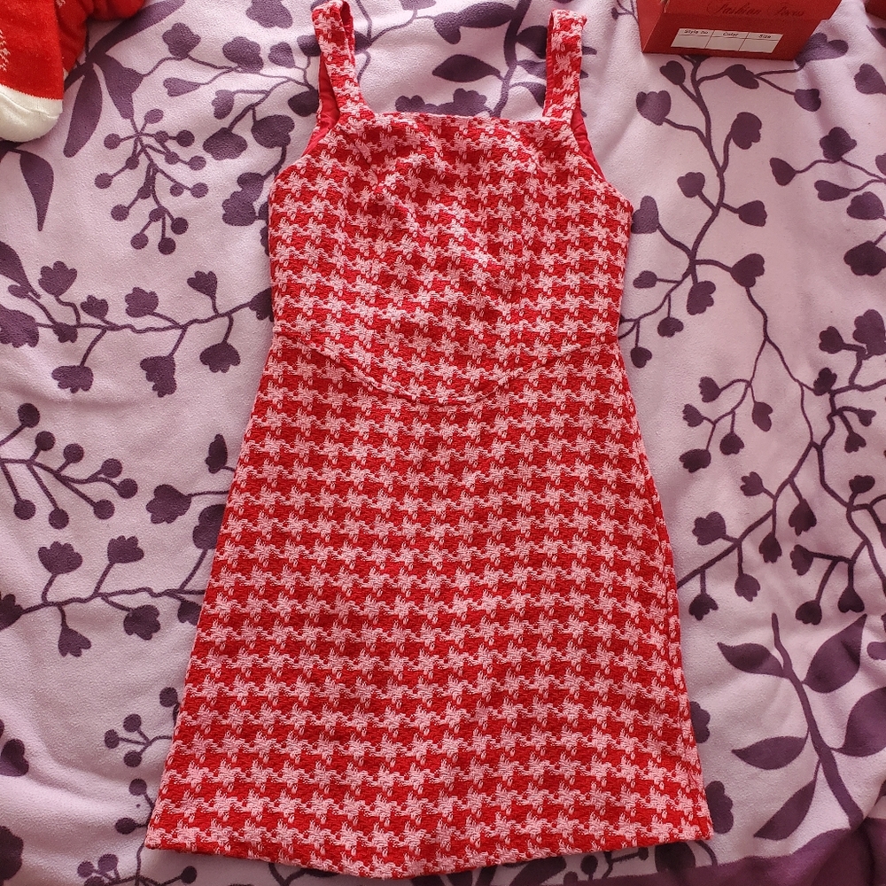 Pink Houndstooth dress